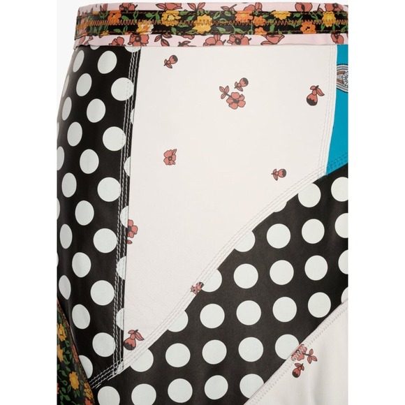 ZARA:s Unique Patchwork Maxi Skirt Boho Festival Floral Polka Dot Print Flowy - Picture 9 of 15